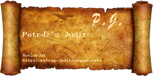 Petrás Judit névjegykártya