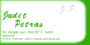 judit petras business card